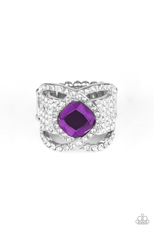 Paparazzi Triple Crown Twinkle-Purple Ring