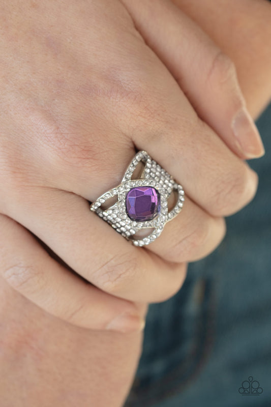 Paparazzi Triple Crown Twinkle-Purple Ring