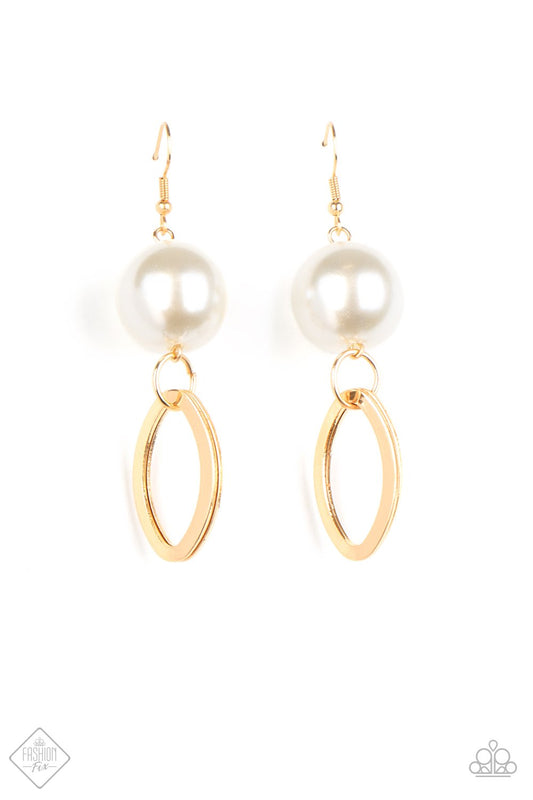 Paparazzi Big Spender Shimmer-Gold Earrings