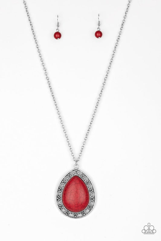 Paparazzi Full Frontier-Red Necklace