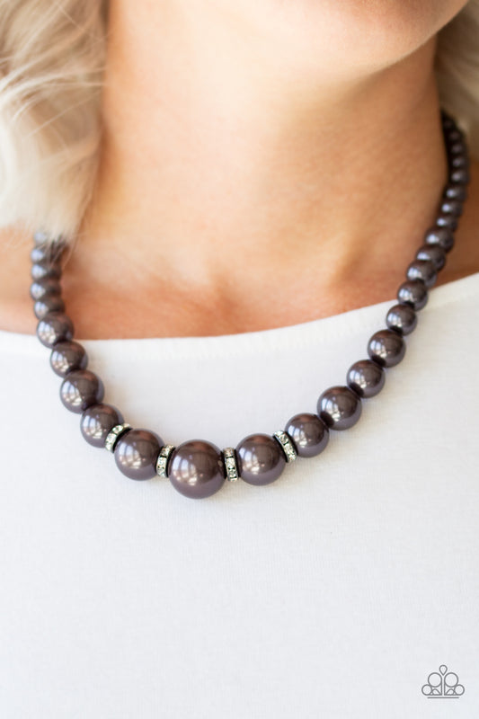 Paparazzi Party Pearls-Black Necklace